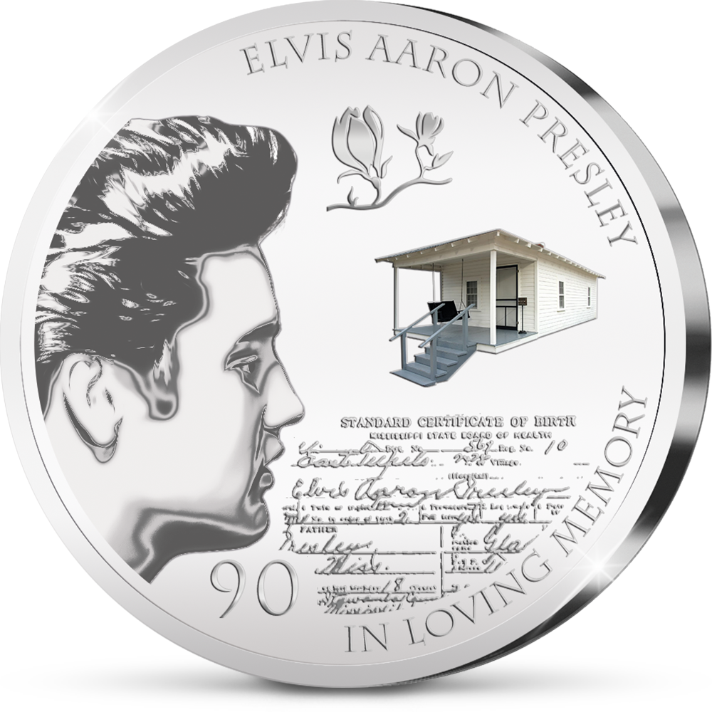Die versilberte ‚Elvis’ 90th Birthday Anniversary’ Gedenkausgabe