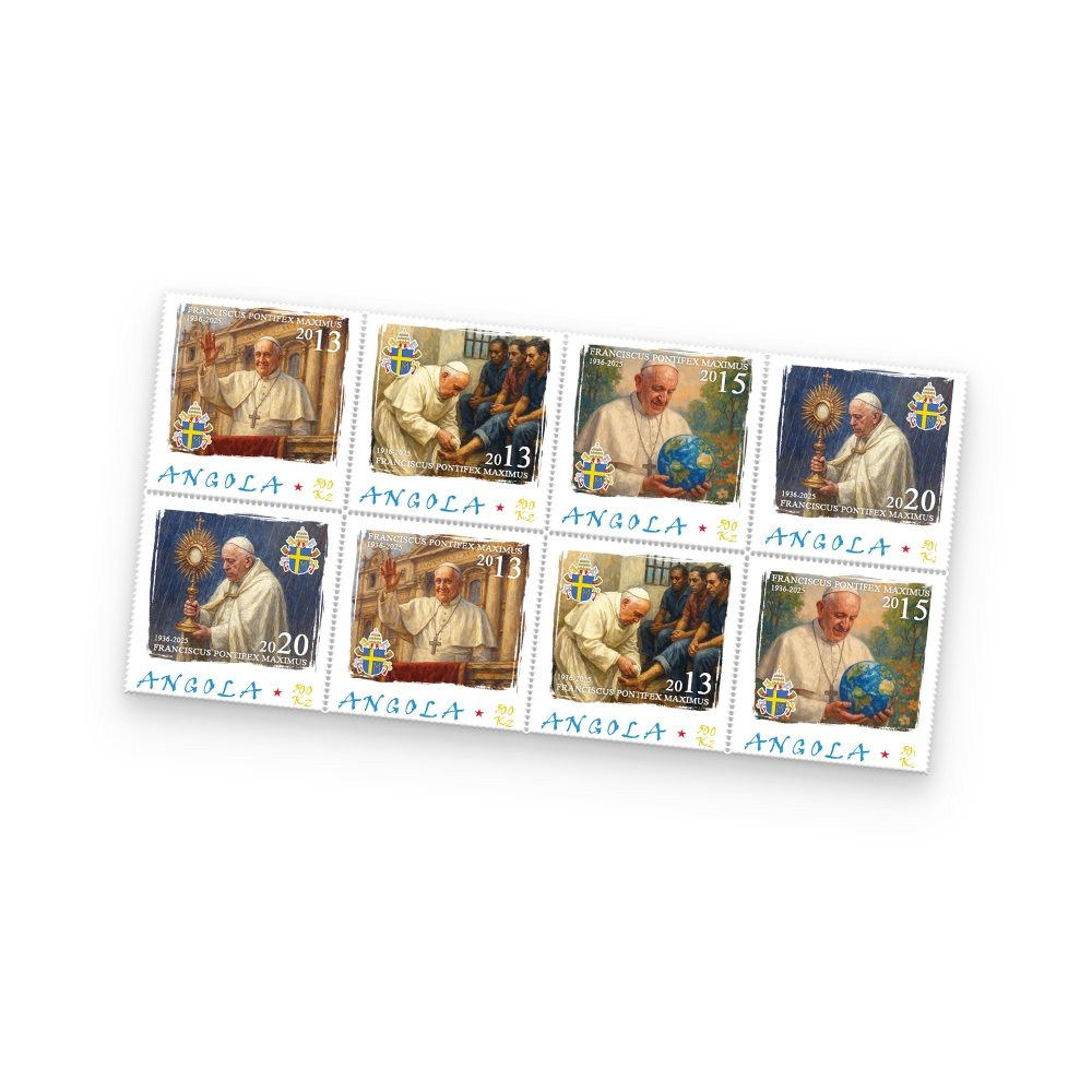 Das Papst Franziskus Gedenk-Briefmarkenbogen