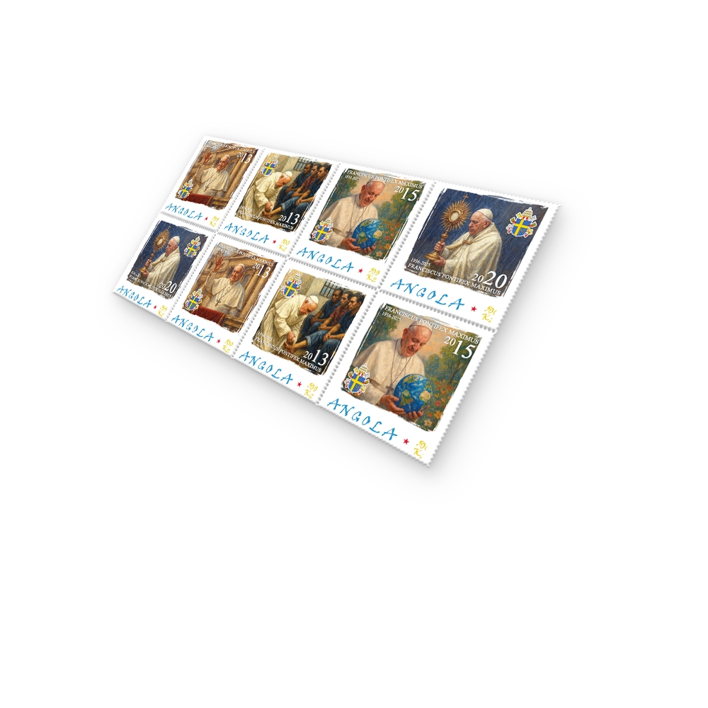 Das Papst Franziskus Gedenk-Briefmarkenbogen