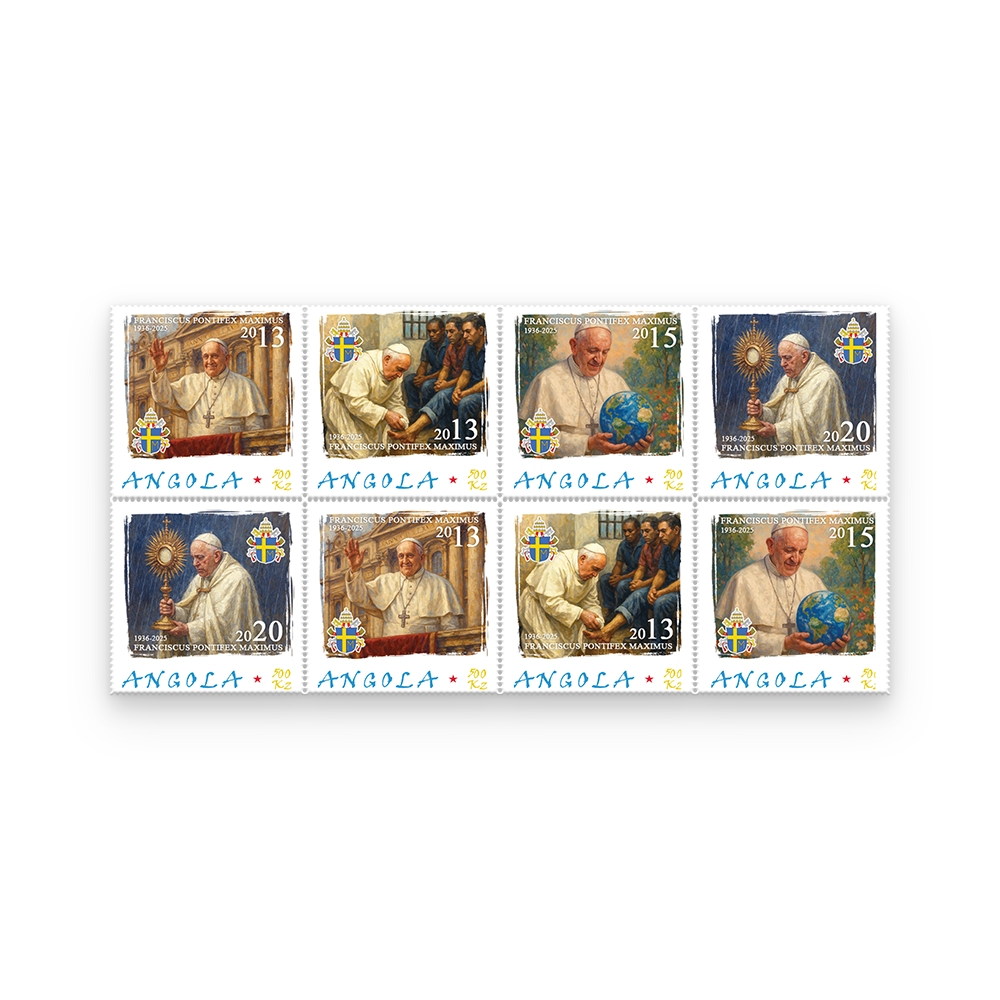 Das Papst Franziskus Gedenk-Briefmarkenbogen