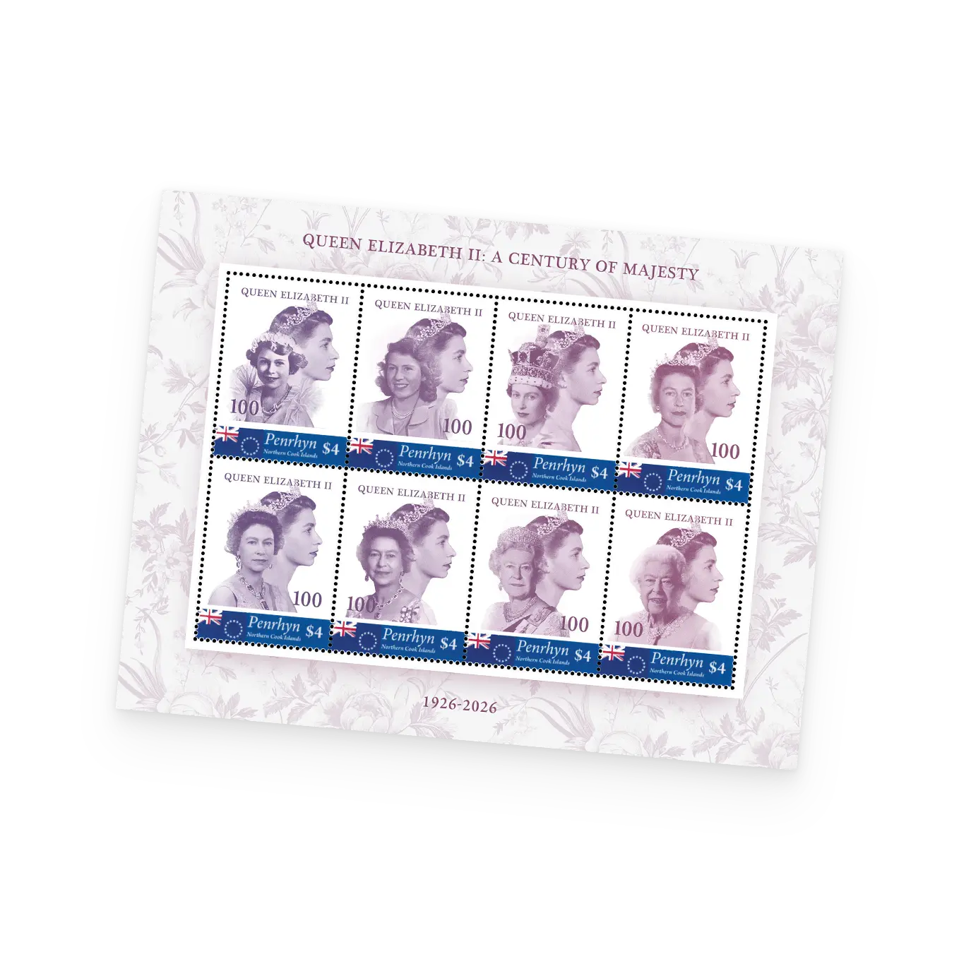 Die Briefmarkensammlung „Queen Elizabeth II: A Century of Majesty“