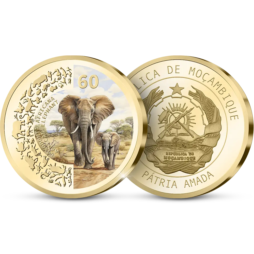 Die erste internationale Gedenkausgabe 'Elefant mit Baby'