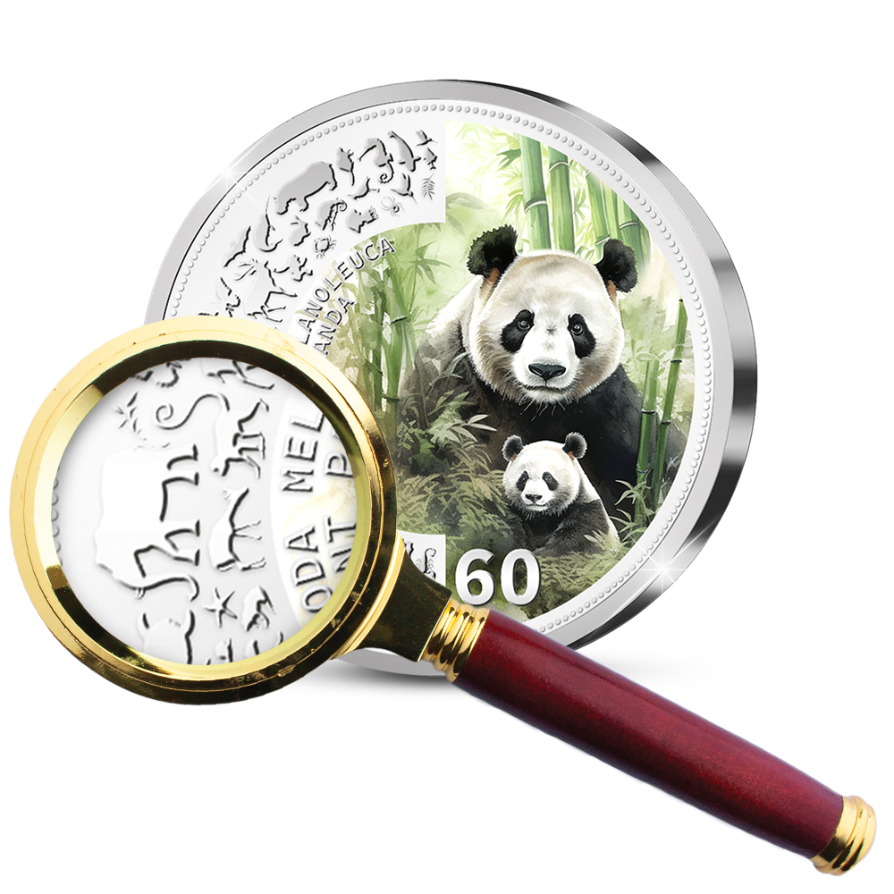 Die offizielle "Panda-Mutter mit Kind" Gedenkmünze von China