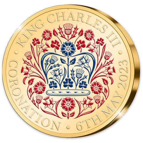 Die offizielle „Emblem der Krönung Seiner Majestät des Königs“ Zwei-Münzen-Sammlung von England