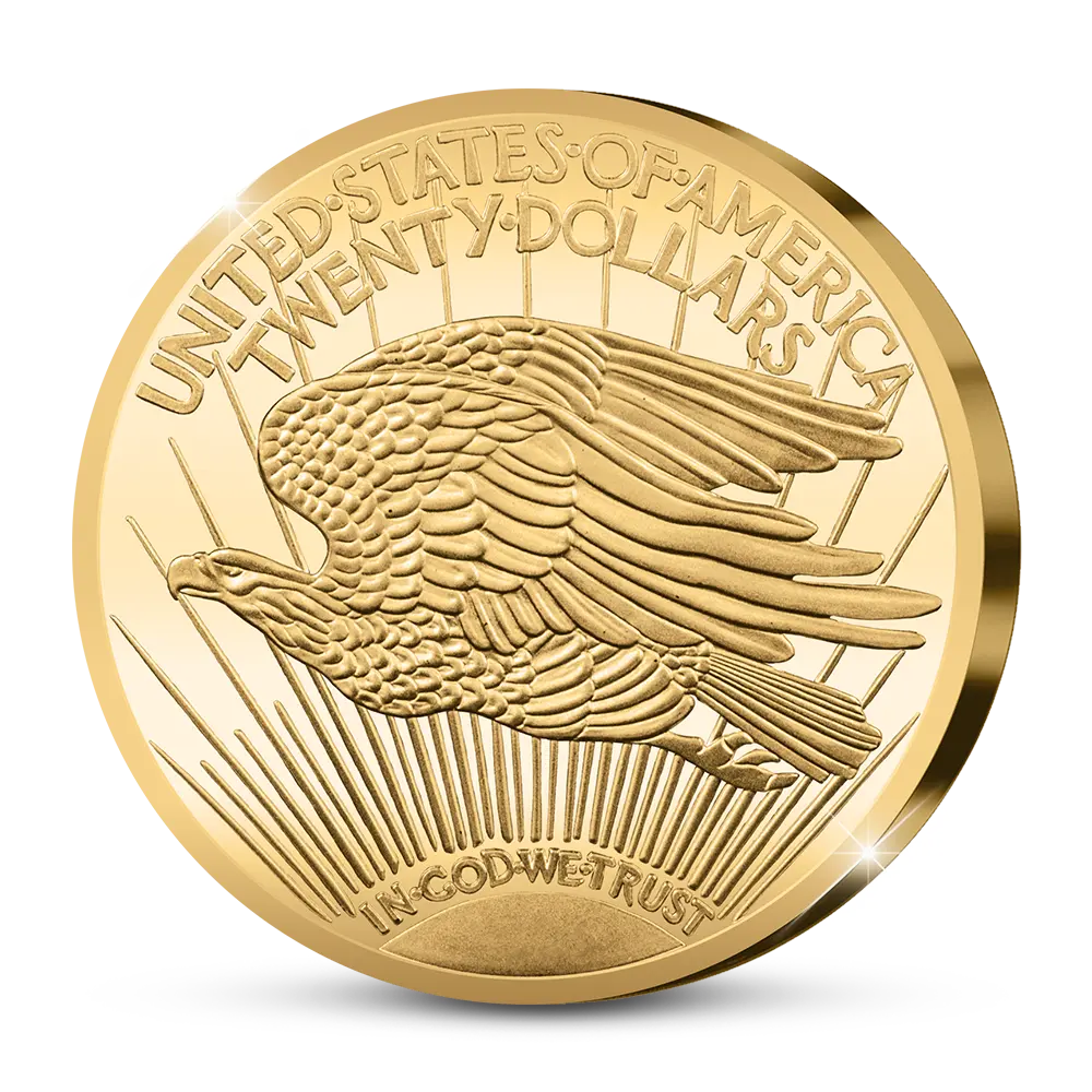 Die originale Nachprägung der amerikanischen: The USA 20 Gold-Dollar Double Eagle 1933 Coin