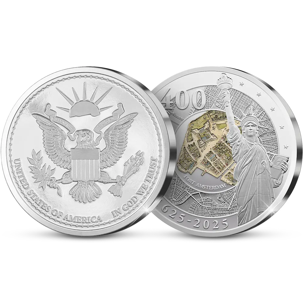 Die Erstprägung der ersten amerikanischen Gedenkausgabe „400th Anniversary of New York“