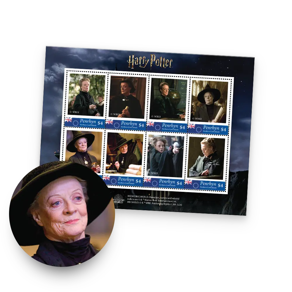 Der offizielle Briefmarkenbogen ‘Professor Minerva McGonagall’