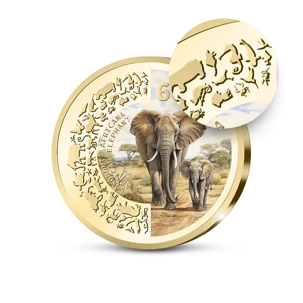 Die erste internationale Gedenkausgabe 'Elefant mit Baby'