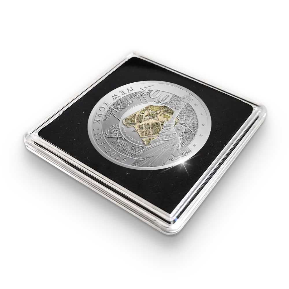 Die Erstprägung der ersten amerikanischen Gedenkausgabe „400th Anniversary of New York“