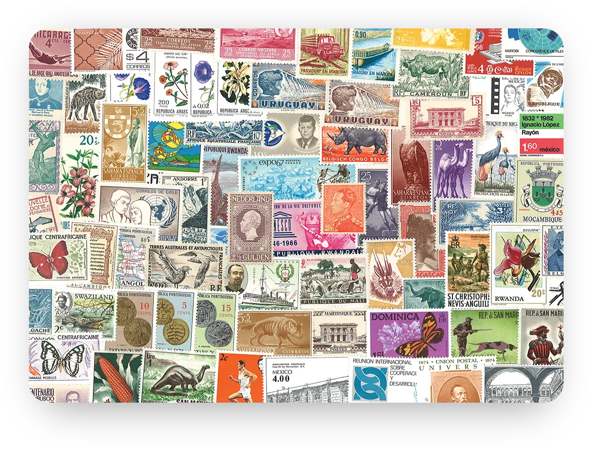 Die Sammlung „1000 Briefmarken aus 100 Ländern“