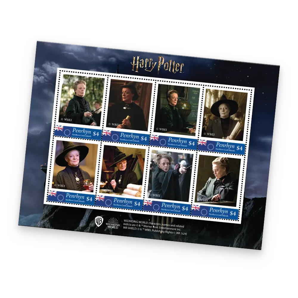 Der offizielle Briefmarkenbogen ‘Professor Minerva McGonagall’