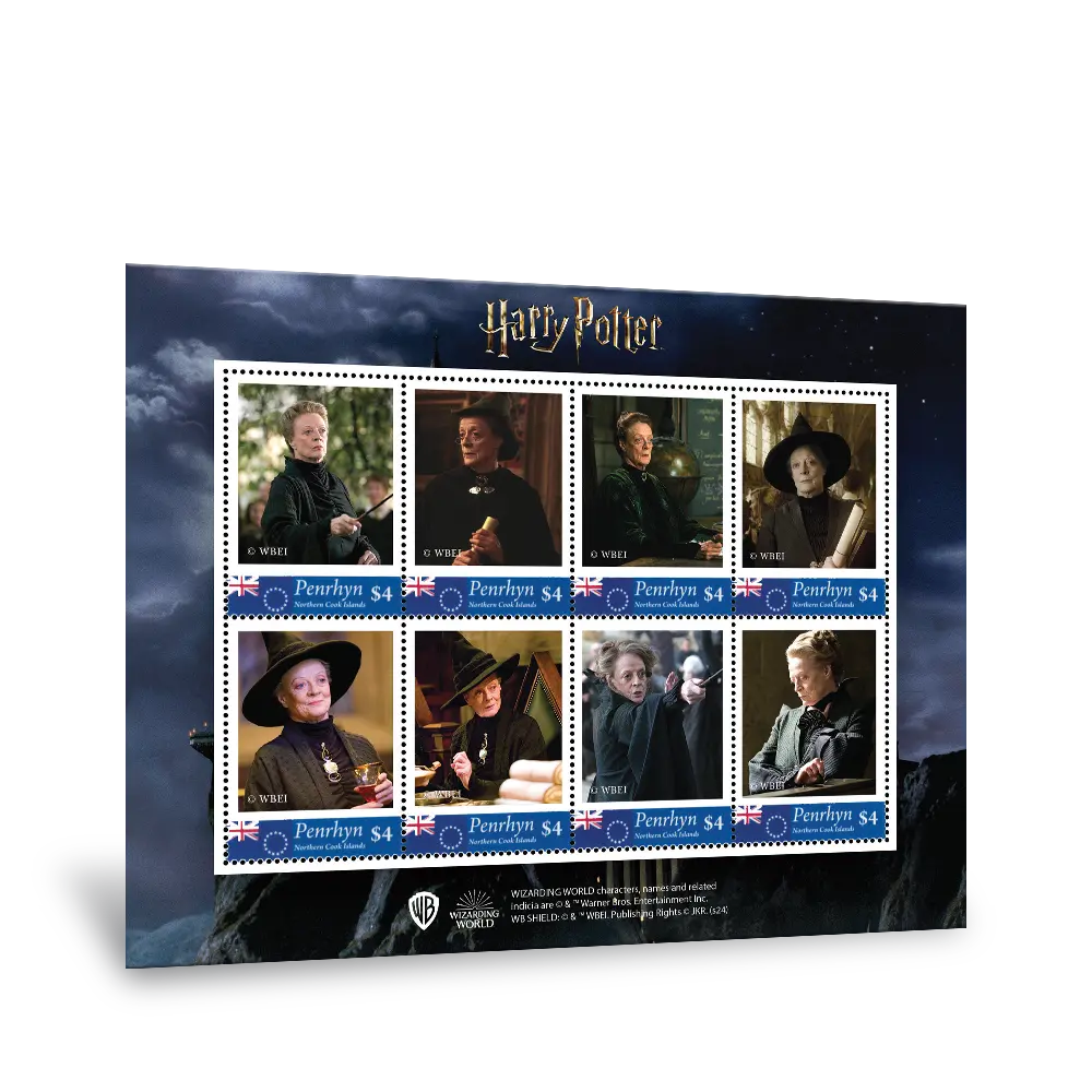 Der offizielle Briefmarkenbogen ‘Professor Minerva McGonagall’