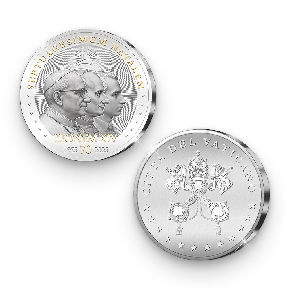 Vatikanische Drei-Porträt Gedenkausgabe „LEONEM XIV 70“
