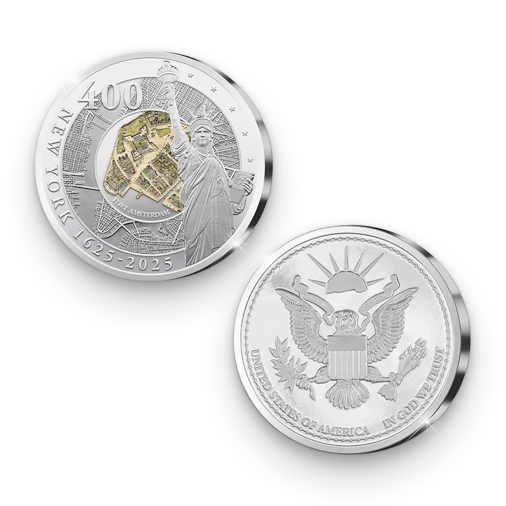 Die Erstprägung der ersten amerikanischen Gedenkausgabe „400th Anniversary of New York“