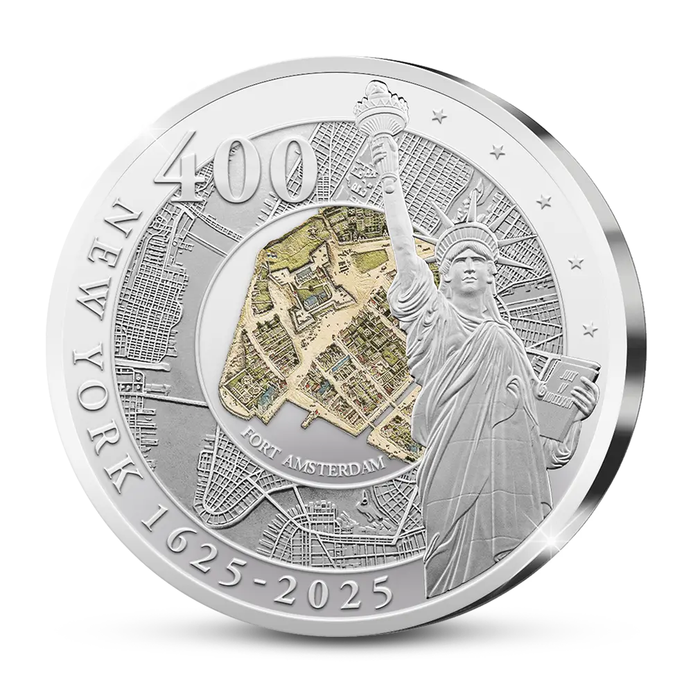 Die Erstprägung der ersten amerikanischen Gedenkausgabe „400th Anniversary of New York“