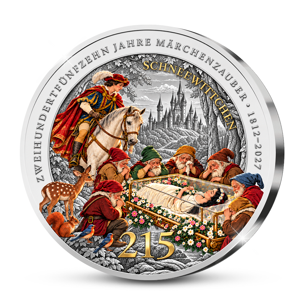 Die Deutsche Gedenksausgabe „Zweihundertfünfzehn Jahre  Märchenzauber 1812–2027 - Schneewittchen”