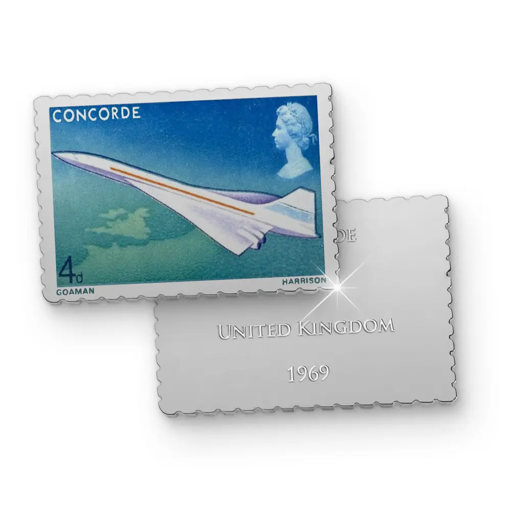 Der Versilberten "20 Years On: Concorde’s Final Flight" Briefmarken-Prestige-Kollektion