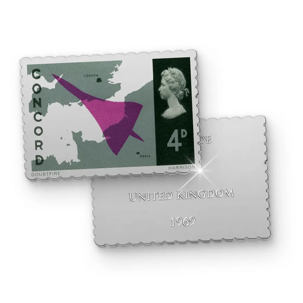 Der Versilberten "20 Years On: Concorde’s Final Flight" Briefmarken-Prestige-Kollektion