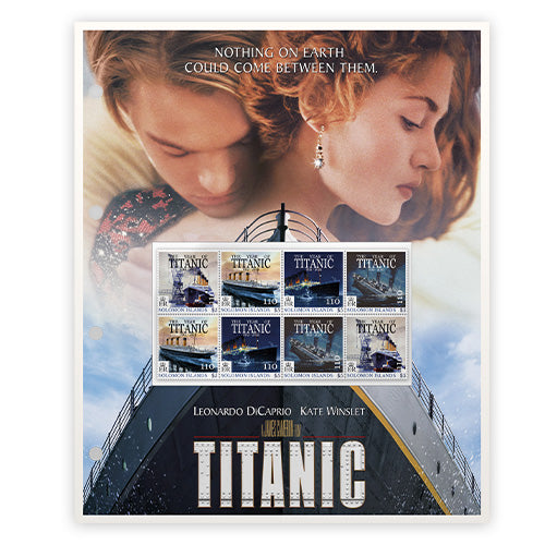 Der offizielle Briefmarkenbogen „Titanic“ zum 25. Filmjubiläum