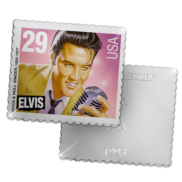 The Official Silver Pated “Elvis Legend 1993” USA Postage Stamp - Edel Collecties